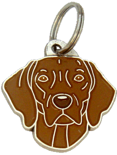 Weimaraner marrom escuro <br> (placa de identificação para cães, Gravado incluído)